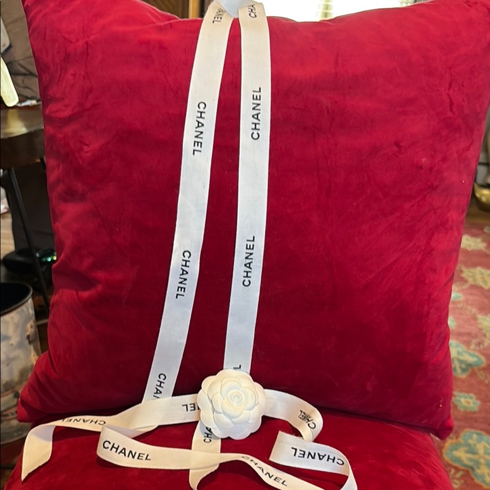 2 yards Chanel ribbon with White flower